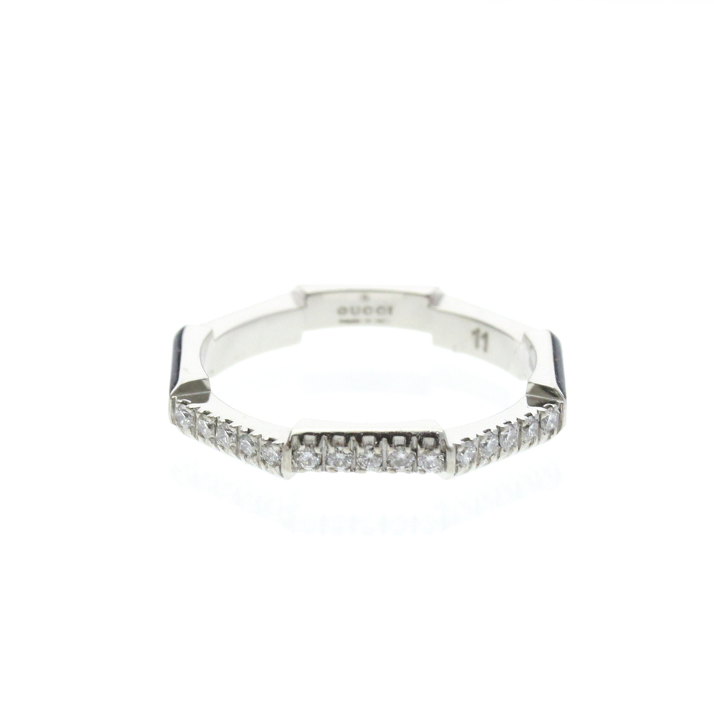 GUCCI Silver Diamond Love Ring